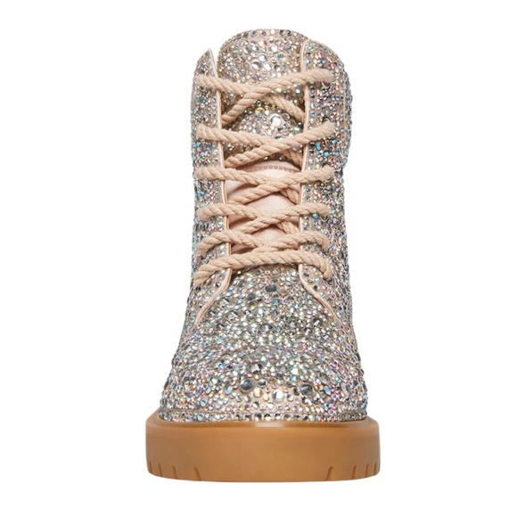 Betsey Johnson sparkly gemstone Glittering high Ankle Boot rhinestone bling 6 - Picture 6 of 14